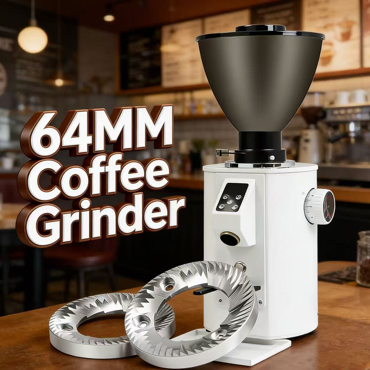 Commercial Coffee Grinder Flat Burr 64Mm - Molinillo de Café Comercial de 64