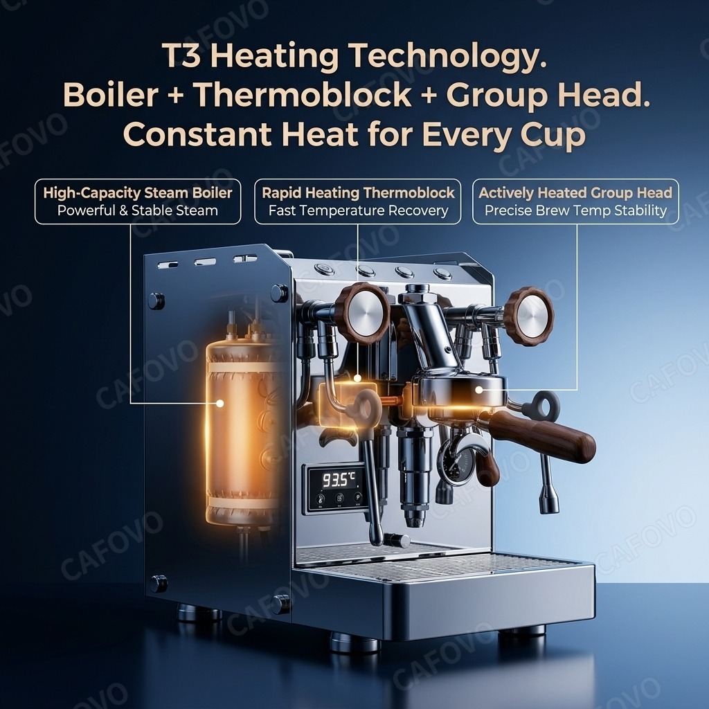 CAFOVO E118: máquina de café e - Semi Automatic Espresso Machine Pid reseña y precio