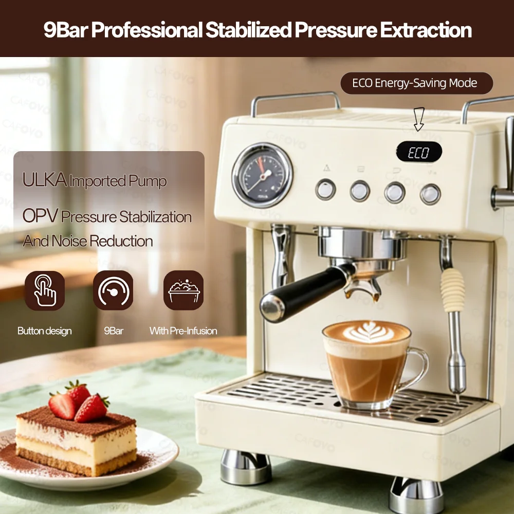 CAFOVO E138 Máquina de Espress - Semi Automatic Espresso Machine Pid reseña y precio